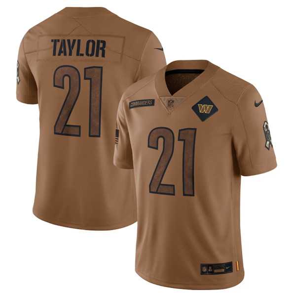 Mens Washington Commanders #21 Sean Taylor 2023 Brown Salute To Service Limited Football Stitched Jersey Dyin